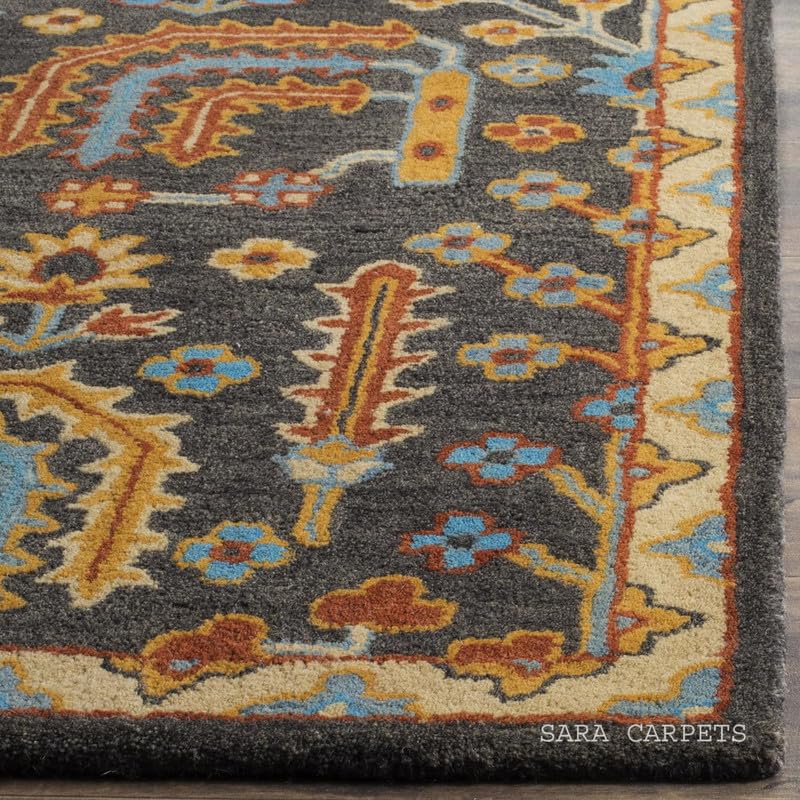 Image of Modern Abstract Hand Tufted Wool Floor Carpet for Home decore Living Room|Home and Bedroom & Hall 3x5 feet (90 x 150cm) Multi H7