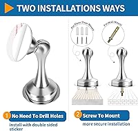 Vista 5 de Tope magnético de puerta, topes de puerta autoadhesivos, cierre magnético para puerta, tope de puerta de acero inoxidable de níquel cepillado sin