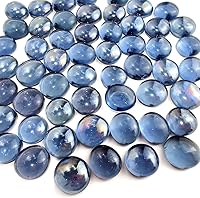 Vista 1 de HappyFiller Decoración de otoño de Halloween, mármoles de vidrio planos, gemas grises y azules, 1 libra aproximadamente 100 unidades, relleno de 0.3