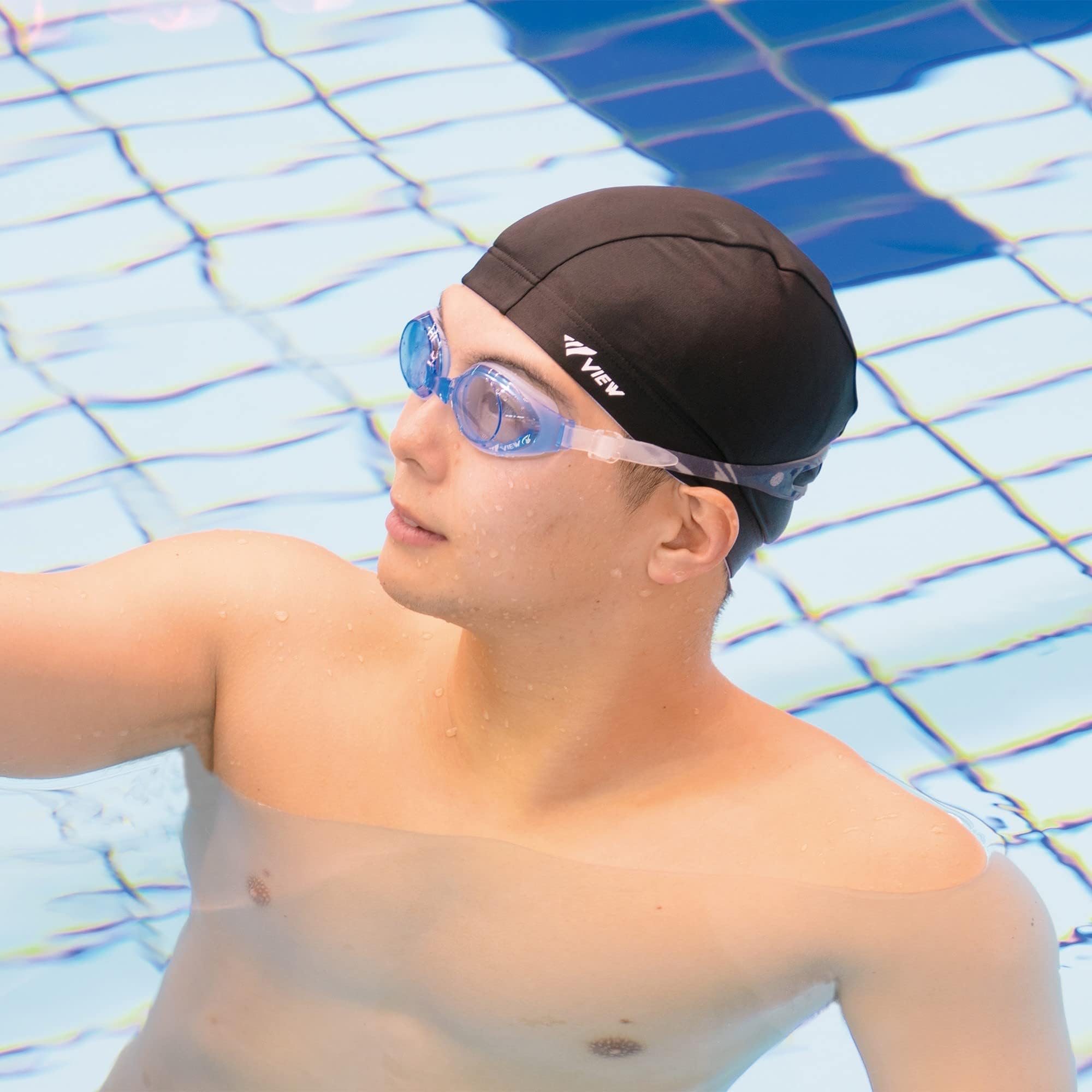 VIEW Swimming Gear V-630ASA SWIPE Fitness-Schwimmbrille, Blau/Schwarz, verspiegelte Gläser