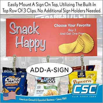 Snack Rack Countertop Display Stand, Metal, 3 Rows, 45 Clips, Off-White, holds Potato Chips Bags, Candy at Retail, Deli, Cafe, Convenience Stores, Product Merchandising, by Clip Strip Corp.,1 Pack
