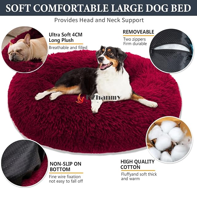 Foto 3 de 7 de KZhanmy Cama de Perros Gatos Grande Pequeño,Cama de Mascotas Calentito Mullida Felpa Cojin Redonda…