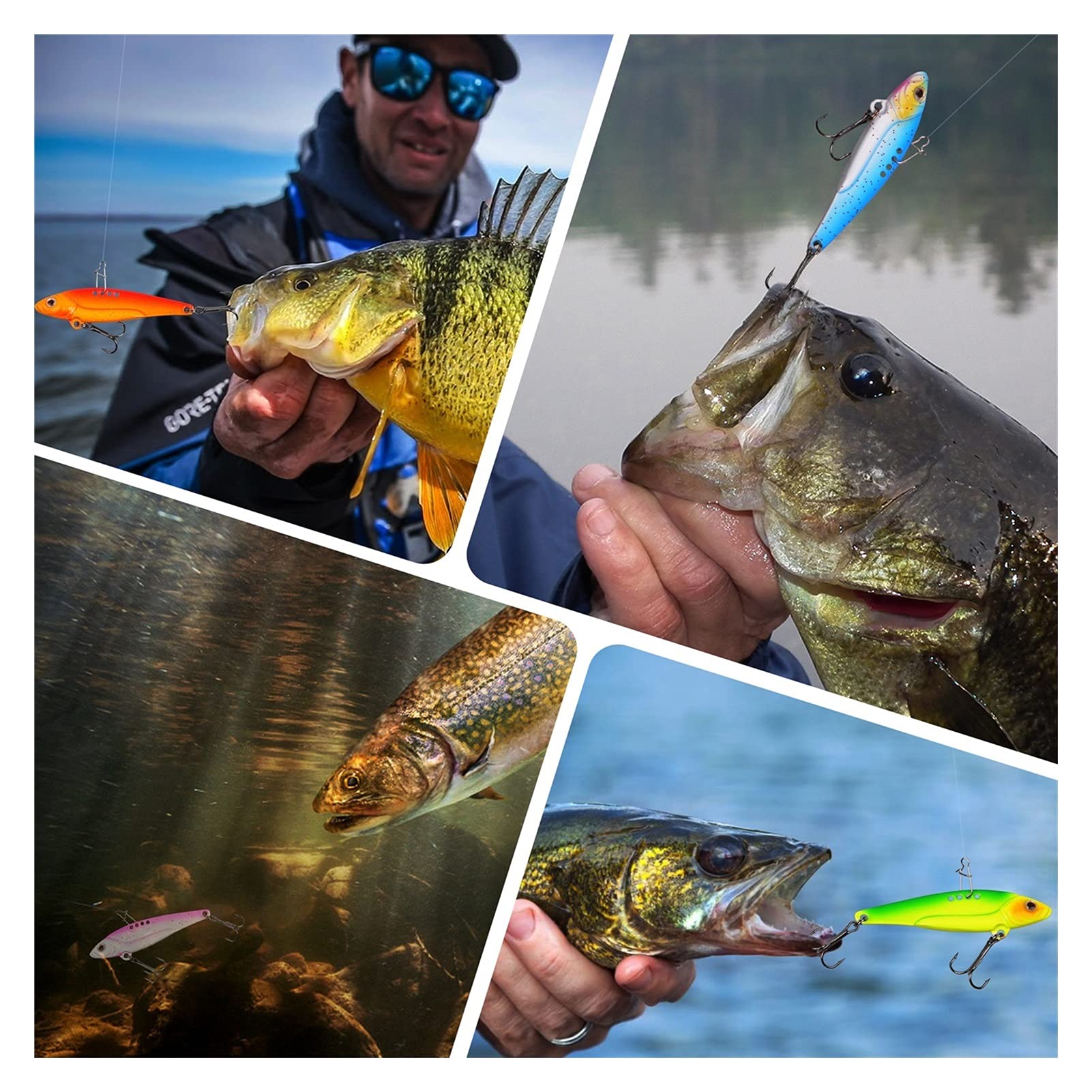 caihuashopping Señuelos de Pesca Fueruras de Pesca metálica Que se Hunde cucharas de Cebo Artificial Blade Switchebits Establecido para la Pesca de señuelos de Walleye 5pcs / 10pcs Cebos Artificiales