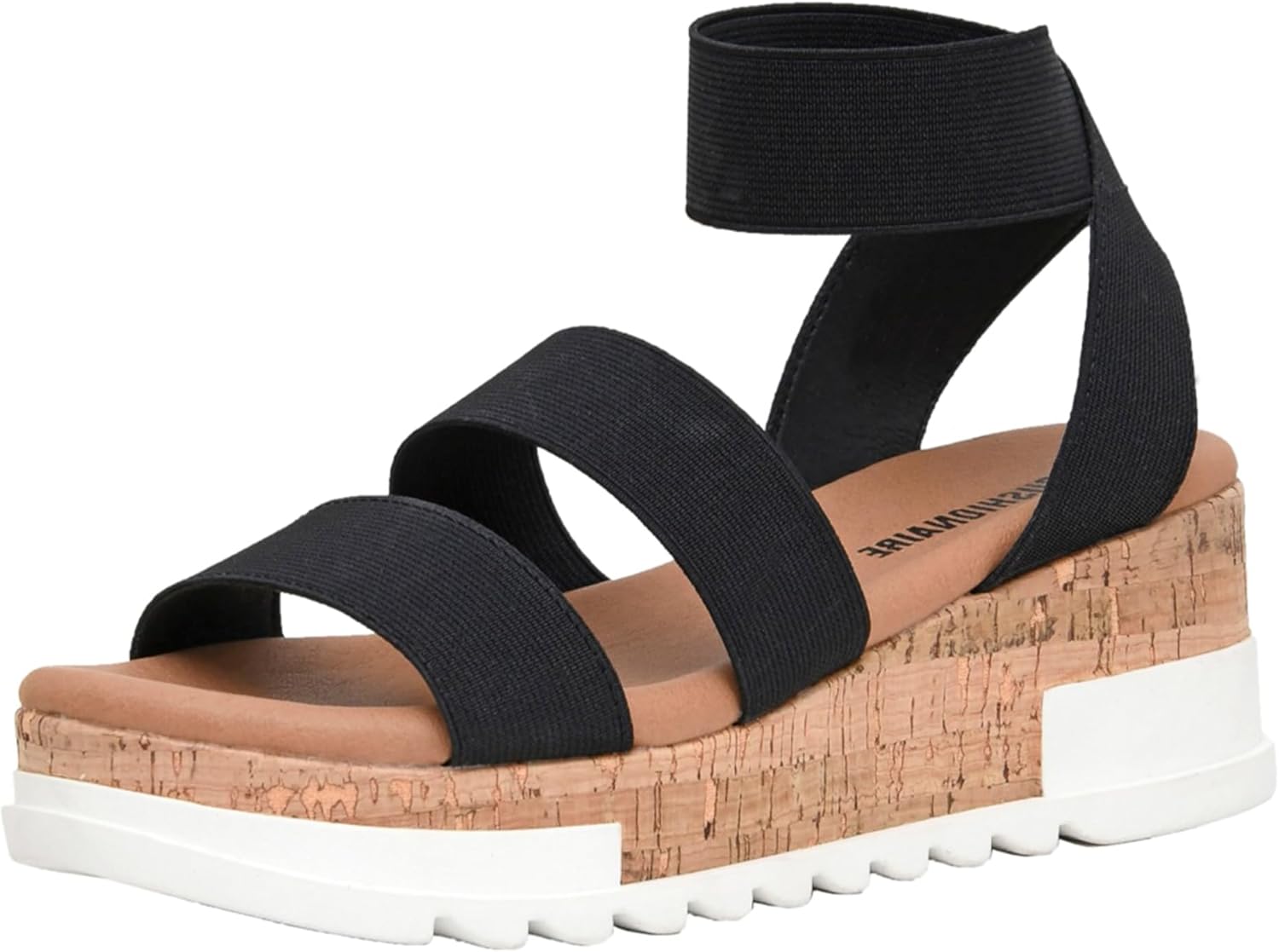 CUSHIONAIRE Women's Naomi Cork Wedge Sandal +Wide Widths Available