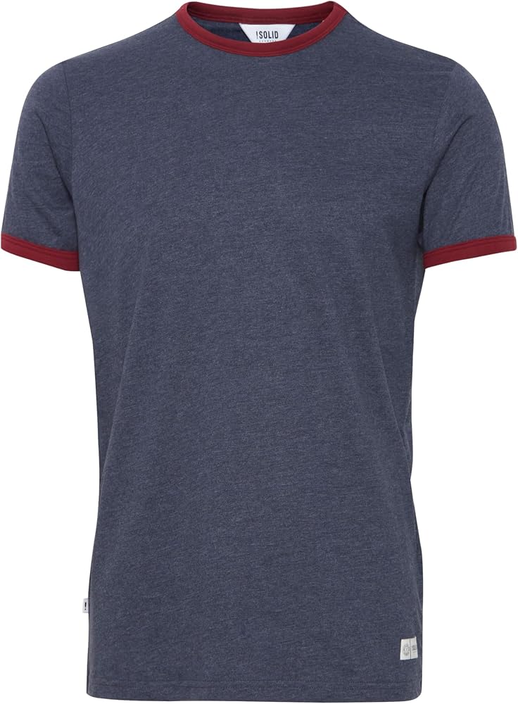 Solid Rigos - T-Shirt Uomo Manica Corta In Cotone 100%, Girocollo, Taglia XXL, Colore Insignia Blue (Blu Scuro), Vestibilità Regolare - 3