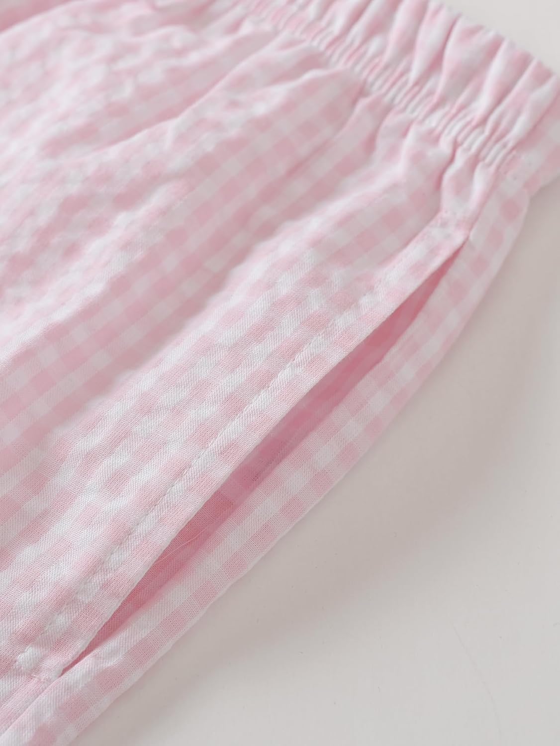 Latuza Women's Cotton Long Sleeve Pajama Set Seersucker Button Down Pj Set - Image 7