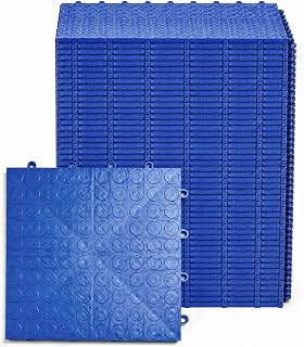 SnapLock GarageDeck 12"x12" Interlocking Garage Floor Tiles, 48pk, Blue | 48 sq. ft. coverage, 40,000-lb. rolling load capacity, Coin traction surface, PowerLock installation, Made in USA