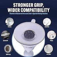 Vista 4 de Mirrorvana espejo de regadera antiniebla con ventosa, 6.3 נ6.3 pulgadas