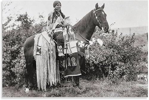 Arte de pared en blanco y negro de niña india nativa americana, fotos antiguas, lienzo impreso para pared, póster para dormitorio, sala de estar,