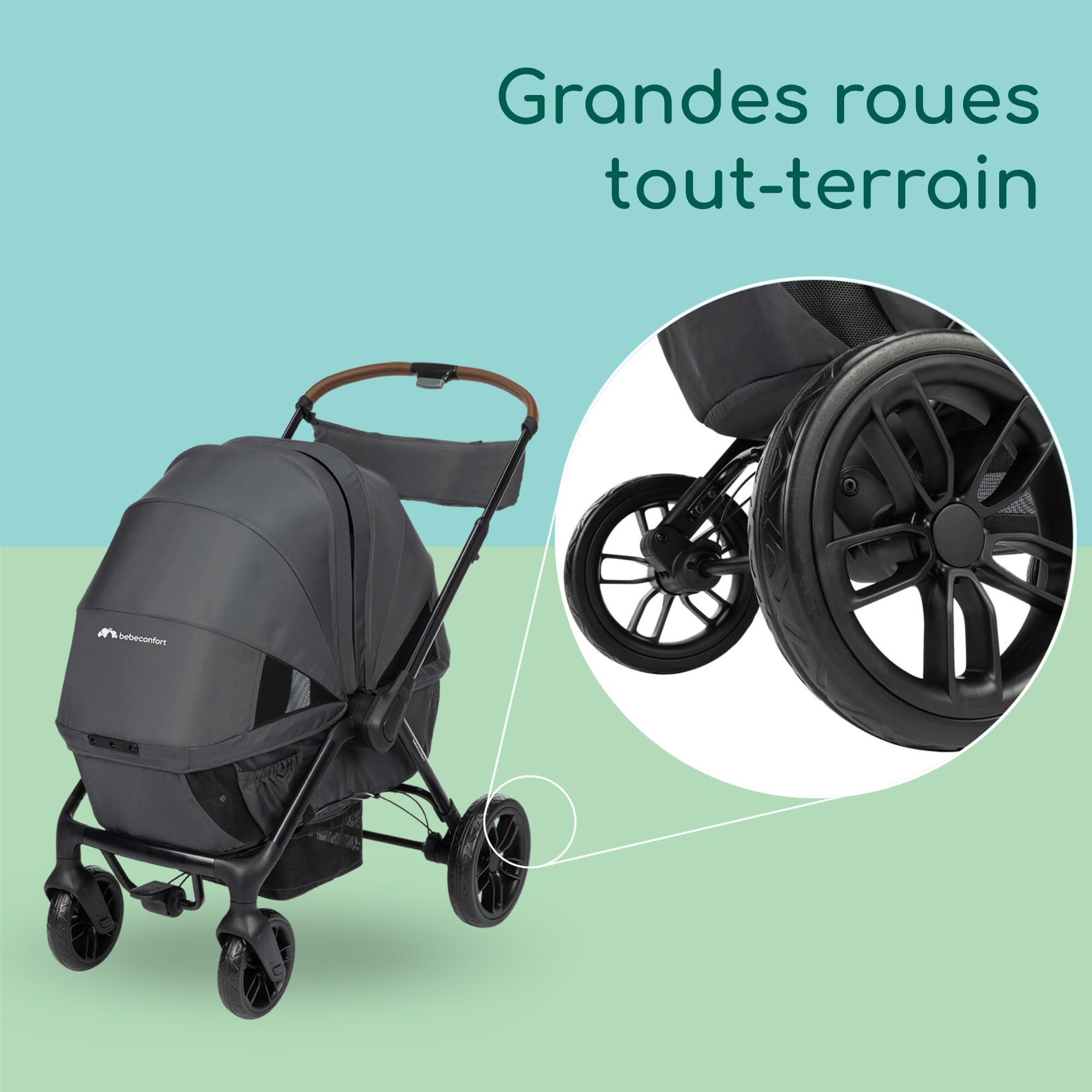 Bebeconfort Helios Poussette Double 0-4 ans 0-22 kg 2 Sièges Face-à-face Tout-terrain Pliage Compact