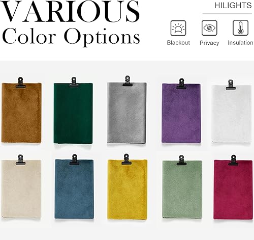 Miniatura 7 de Lazzzy Cortinas de terciopelo blanco de 90 pulgadas de largo para sala de estar, dormitorio, filtrado de luz, aislamiento térmico, cortinas de