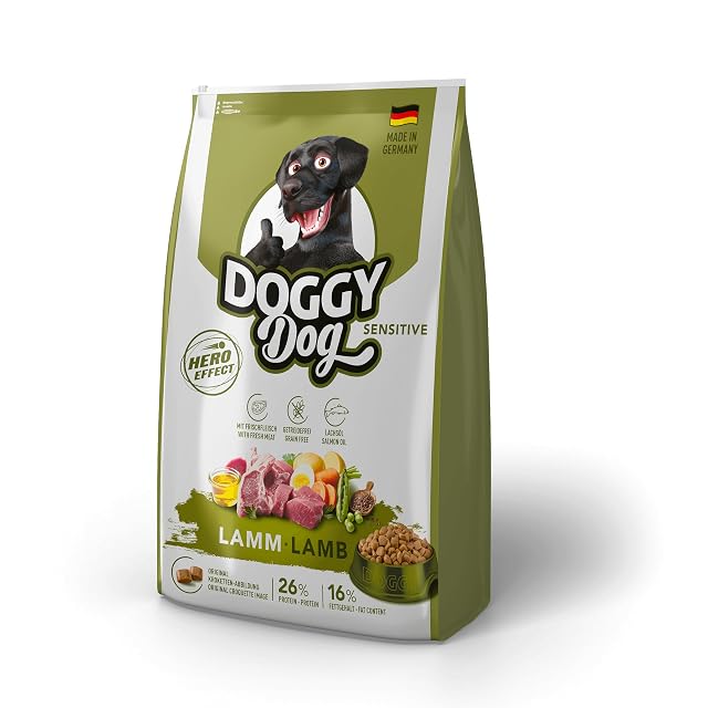DOGGY Dog Cordero Sensitive, 10 kg, alimento seco con Alto Contenido de Carne para Perros sensibles
