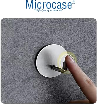 Microcase Yapışkanlı Paslanmaz Çelik Banyo Mutfak Eşya Havlu Vb Metal Askılık Yuvarlak Tasarım - AL4935 2 Adet (Siyah)
