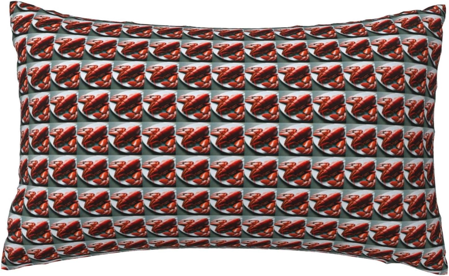 Lobster Print Pillow Case Cover for Breathable Bedding Home Bedroom Living Room Travel Accessory