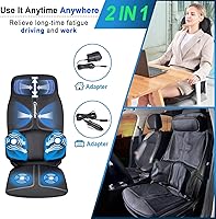 Vista 4 de Masajeador de espalda con masaje de compresión y vibración, almohadilla para silla de masaje para uso en casa y oficina, cojín masajeador de asiento