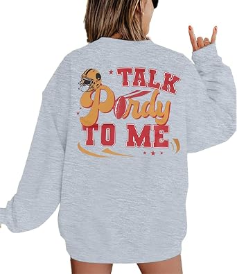 VILOVE Game Day Sweatshirt Women Sundey Fundey Sweatshirt Football Season Hoodie Sunday Shirt Crew Neck Pullover