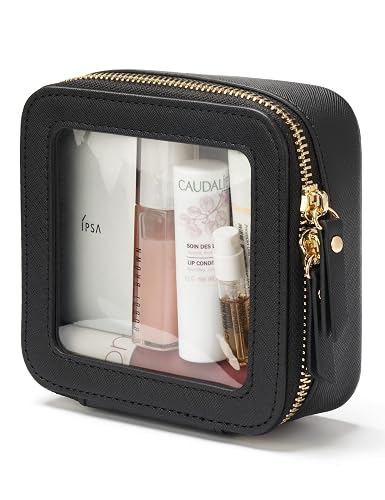 Mini Clear Black Makeup Bag - Cute Square Cosmetic Pouch