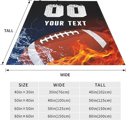 Miniatura 2 de JDKWAY Manta de fútbol, manta personalizada con texto con nombre, regalos de equipo de fútbol para hombres, regalos personalizados de fútbol de