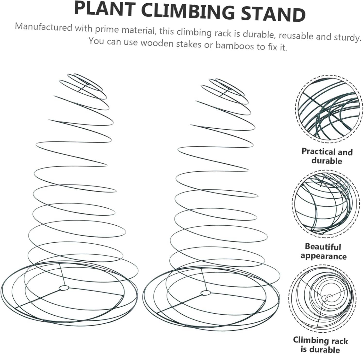 2pcs Spiral Plant Support Cage for Tomatoes Garden Accessory Rustproof Design for Climbing Plants Sturdy and Decorative