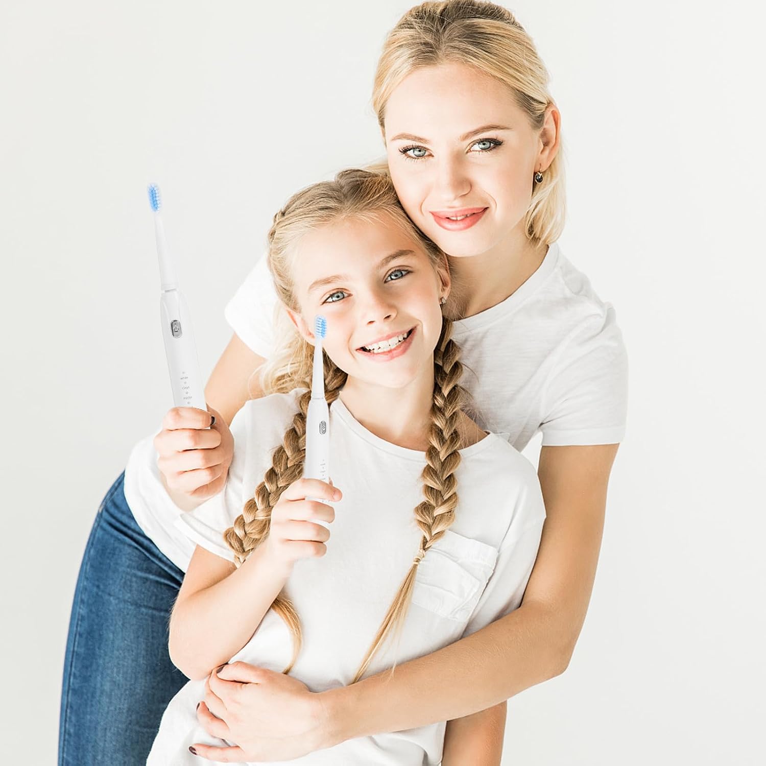 DOITOOL Electric Toothbrush Waterproof USB Charging Five-Level Gentle Bristle Sonic Toothbrush Built-in Battery for Travel and Home Use, White