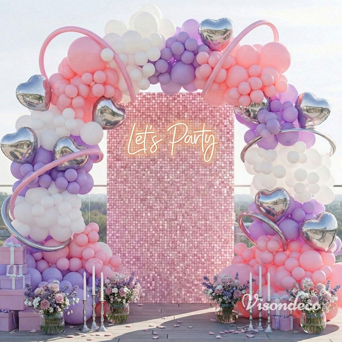 Black and Purple Balloons - 132pcs 18'' 12'' and 5'' Purple Black Balloon Arch Kit with Metallic Silver Balloons for Birthday Party Halloween Graduations Corporate Event and Gaming Night thumbnail