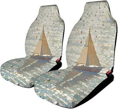 Marine Sailing Boats Car Seat Covers Front Seats Bucket Seat Covers for Vehicles Elastic Back Fit Most Car Truck Van Interior Covers