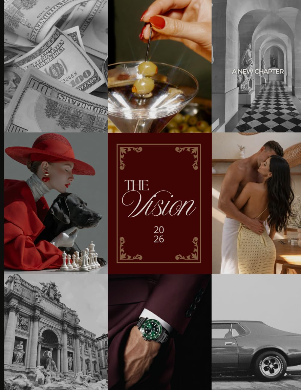 THE VISION BOARD 2026: The Vision Board 2026: Curated Luxury Vision Board for Couples, Singles & Entrepreneurs — Manifest Dreams, Set Goals, and Align ... & Affirmations (2026 vision board supplies)      Paperback – December 20, 2025