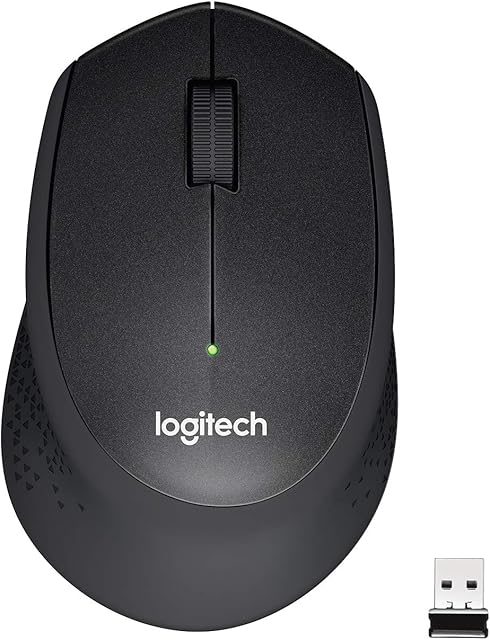 Logitech M330 SILENT PLUS Wireless Mouse, 2.4GHz with USB Nano Receiver, 1000 DPI Optical Tracking, 2-year Battery Life, Compatible with PC, Mac, Laptop, Chromebook - Black