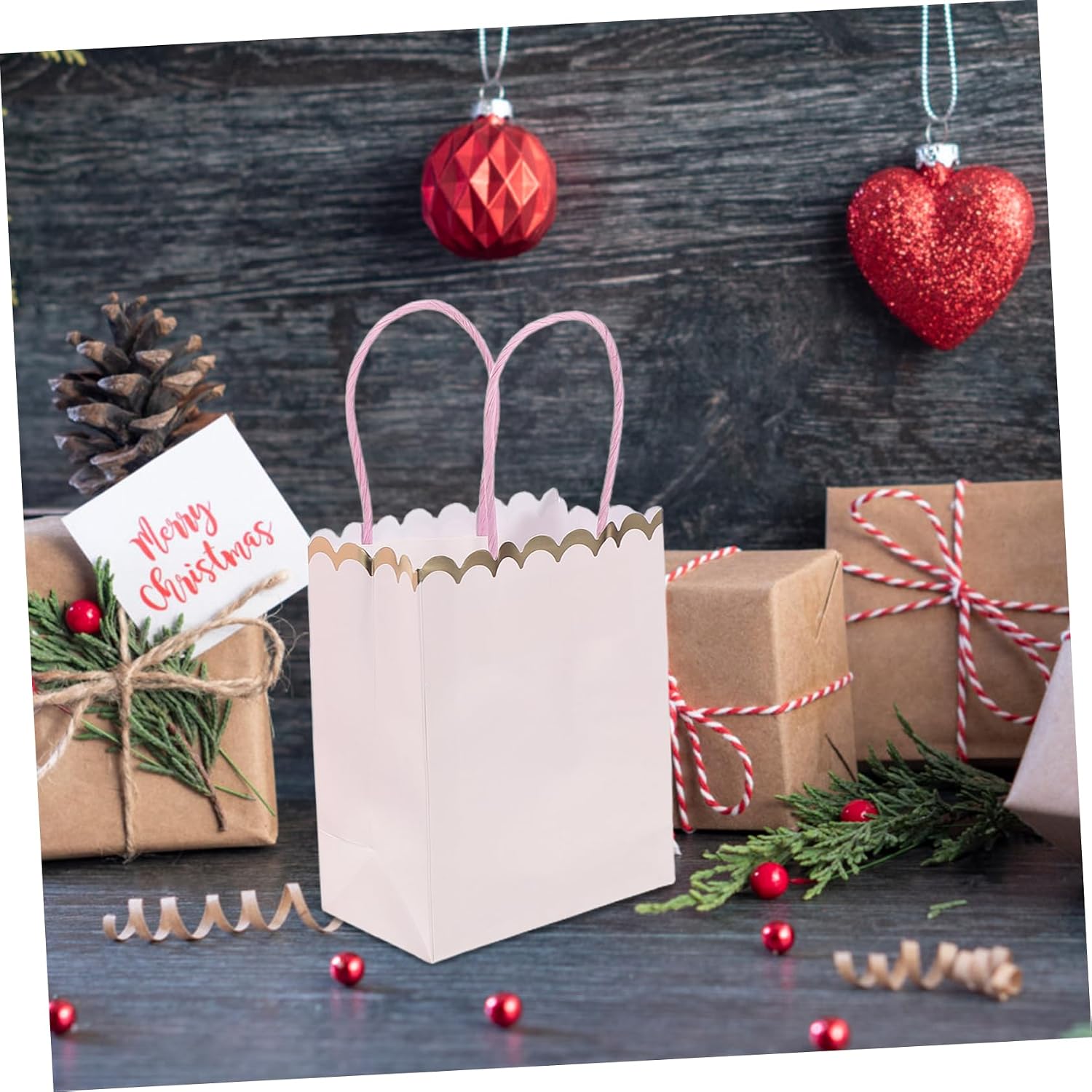 Sosoport Colorful Mini Paper Party Favor Bags 10pcs with Handle Xmas