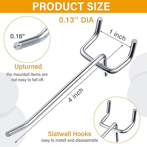 Miniatura 9 de Shimeyao 100 ganchos de acero inoxidable para colgar para tablero, ganchos de exhibición de pared a granel para accesorios organizadores de