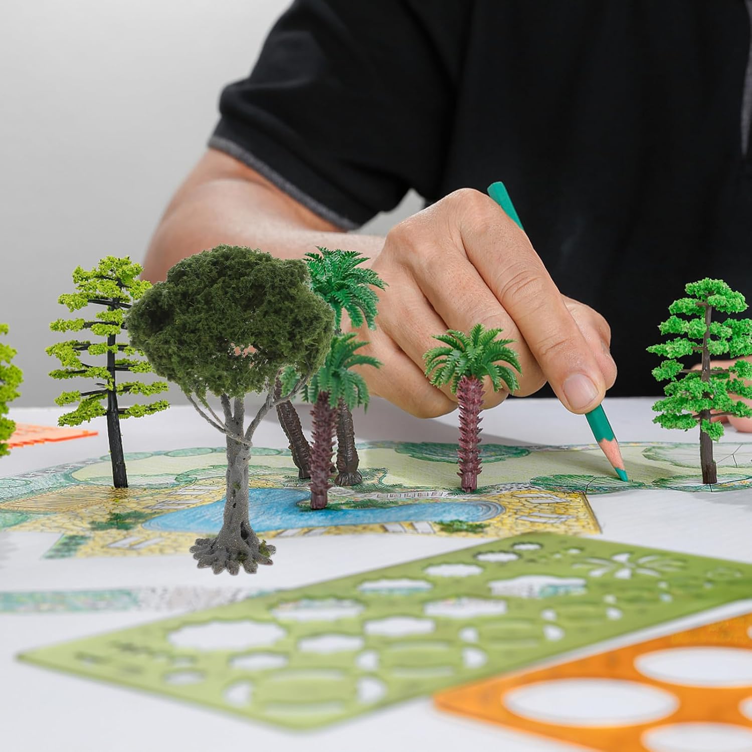 Toddmomy Miniature Landscape Tree Model 4.7 Inch Realistic Small Tree Ornament for Dollhouse Train Railway Scenery Micro Landscape DIY Craft Decoration