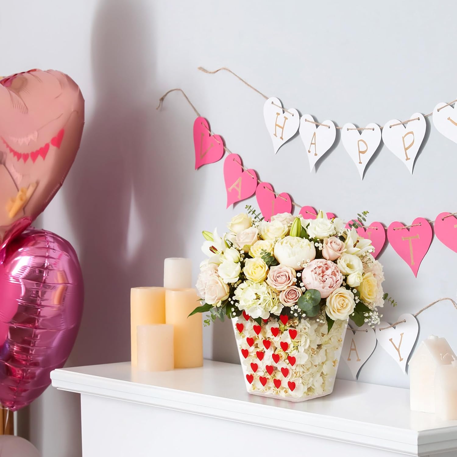 12 Pcs Valentine's Day Gifts Buckets Bulk Red Heart Popcorn Treat Buckets Plastic Heart Party Favor Boxes for Valentine Gifts Filling Galentine Party Supplies Weddings Anniversary