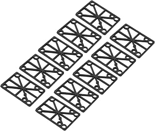 PATIKIL 4mm (0.16") Skateboard Riser Pads, 10 Pack Plastic Longboard Riser Pads Angled Wedge Shock Pads for Skateboard Truck, Black