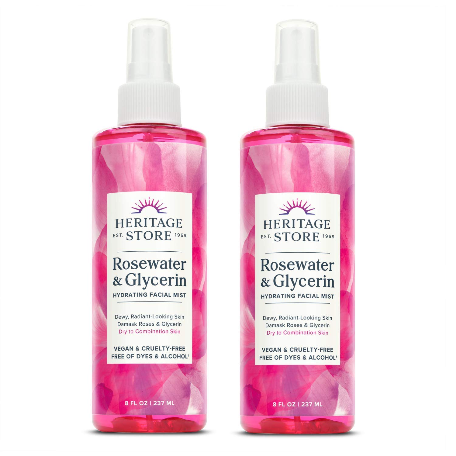 Heritage Rosewater & Glycerin with Atomizer - 8 Oz 2 pack