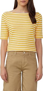 s.Oliver Gestreiftes T-Shirt im Slim Fit mit Flammgarnstruktur
