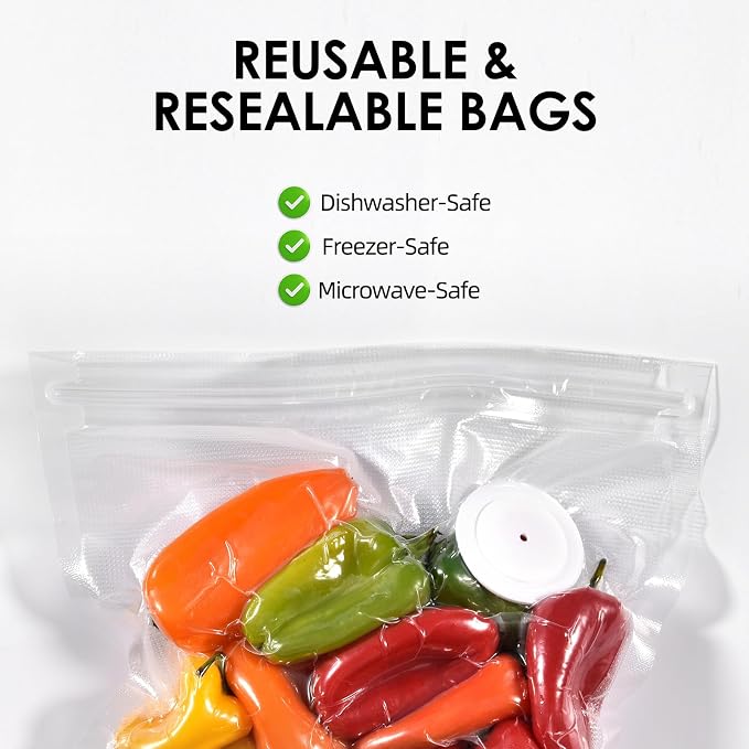 Bolsas Reutilizables al Vacío para Alimentos, Medianas 20 unidades miniatura 3