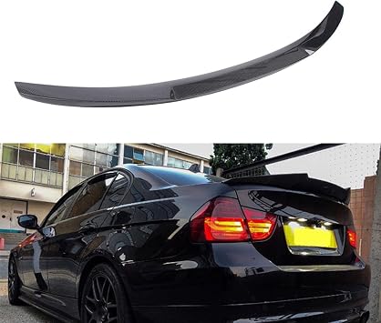 Compatible with BMW 3 Series E90 M4 Style 2005-2012, Real Carbon Car Rear Spoiler, Top Lip decoration tail wing Car Tuning Styling Exterior Accessories