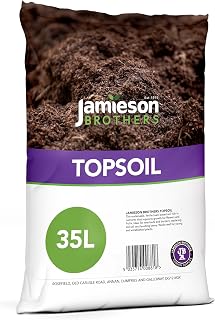 Top Soil 35L Bag - Peat Free Enriched Loam Based Garden Soil | Ideal For Lawns, Raised Beds, Borders, Allotments & Levelling - By Jamieson Brothers