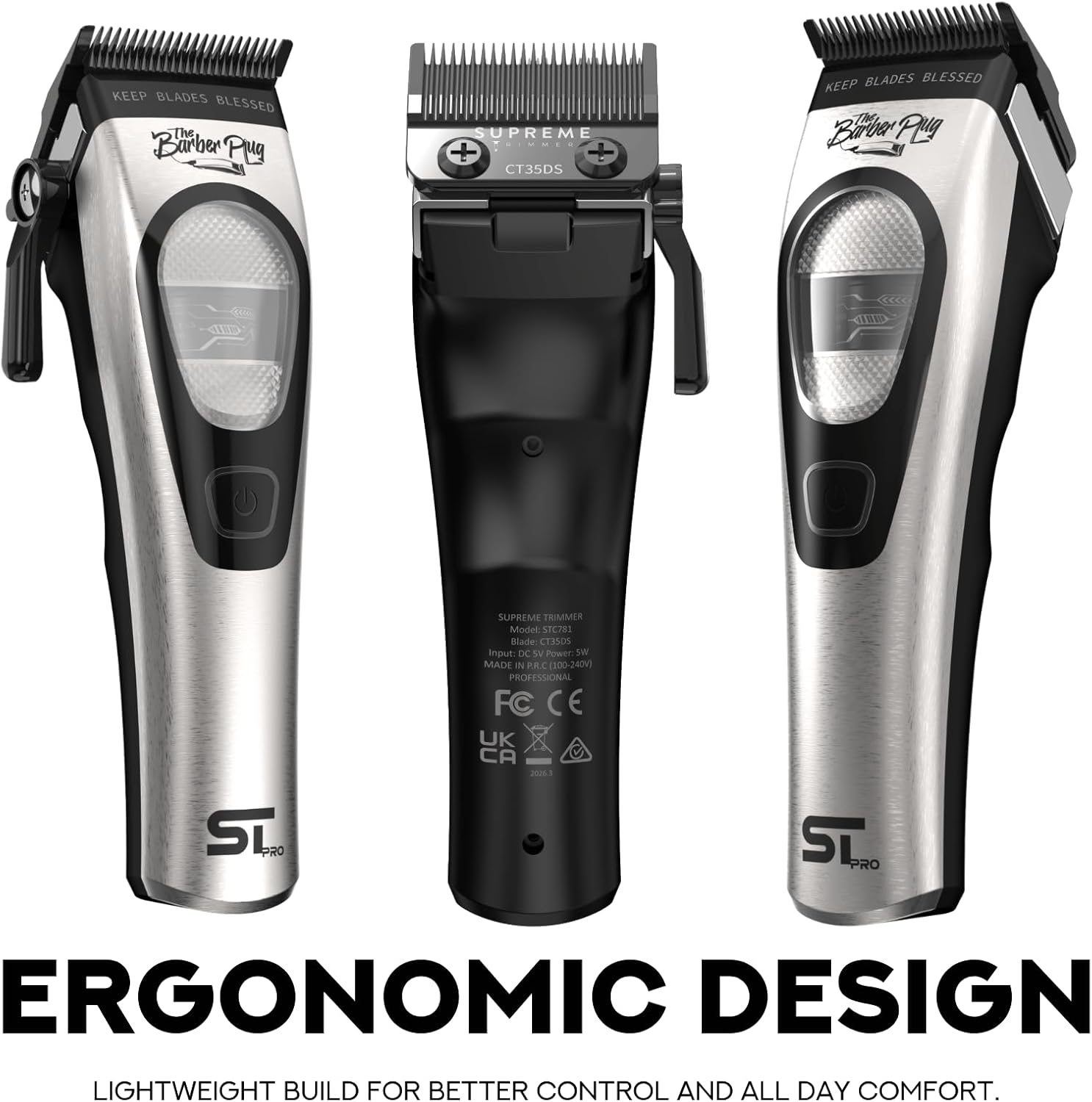 Supreme Trimmer TORQ Clipper STC781 with Brushless Drone Motor | 150 Min Run Time, 8000 RPM Hair Clipper | Low Noise Professional Barber Clipper Detachable Taper Blade | STC781