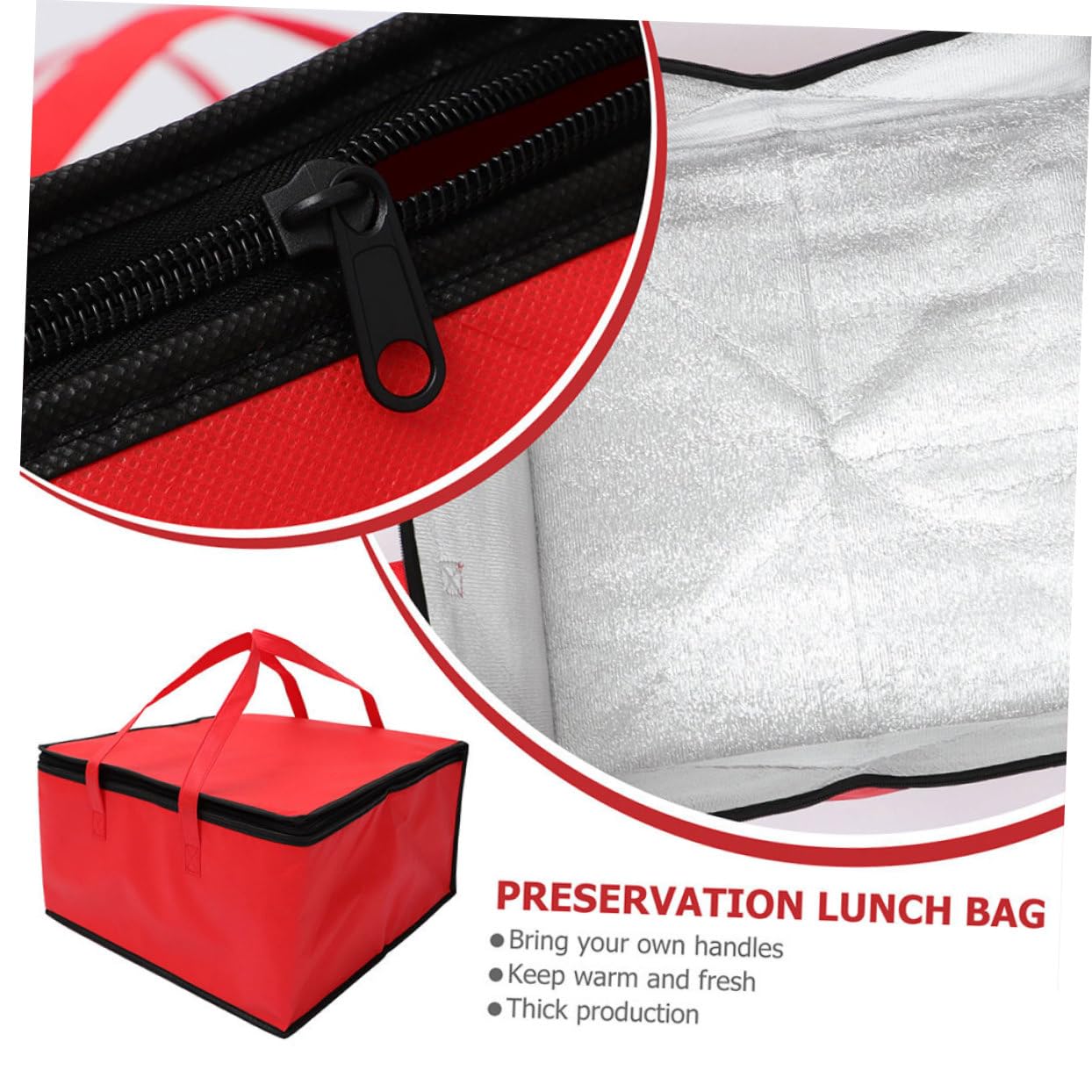 COSMEVIVI Portable Insulated Food Storage Bag Large Capacity Cooler Bag for Takeout Non Woven Food Tote for Groceries Picnics and Meal Prep Easy to Fold Store