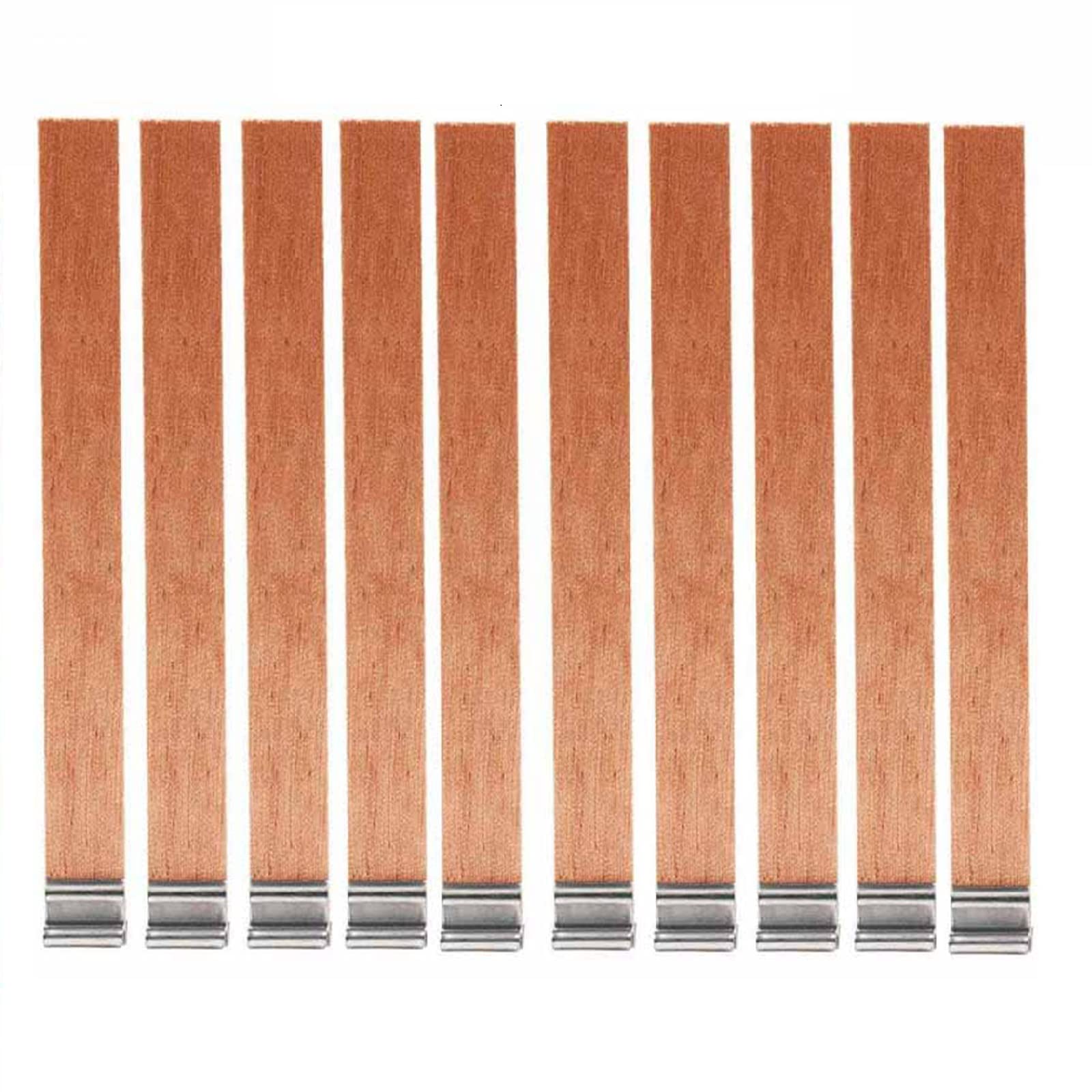 10/50 Sets Wood Candle Wicks with Iron Stand Smokeless Wick Shinekoo for Candle Making Craft DIY Handmade Candle 13 x 130mm (10)