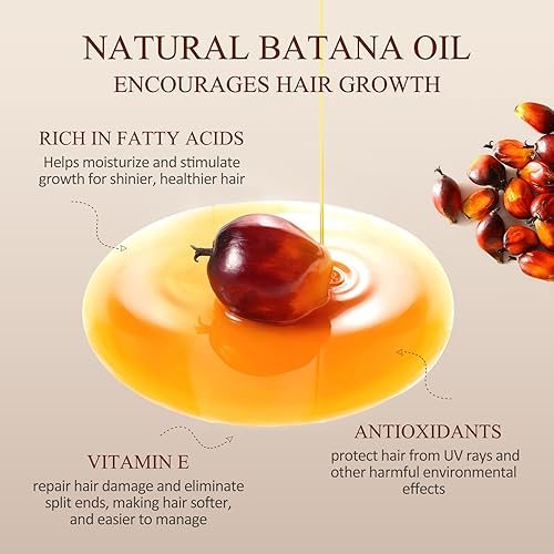 Miniatura 3 de Aceite de batana para el crecimiento del cabello, aceite de batana orgánico 100% crudo para pérdida de cabello, para cabello seco y dañado, elimina