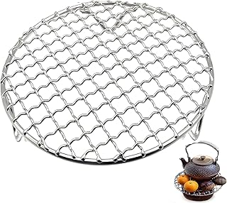 1Pcs 6-Inch Round Cooling Rack Stainless Steel Wire Rack Barbecue Grill Net with Legs for Cooking Baking Barbecue Air Fryer Racks