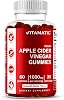 Vitamatic Apple Cider Vinegar Gummies - 1000mg per Serving - 60 Vegan Gummies - ACV Gummies for Detox, Weight Loss Support, Energy Boost, Digestion & Gut Health