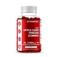 Vitamatic Apple Cider Vinegar Gummies - 1000mg per Serving - 60 Vegan Gummies - ACV Gummies for Detox