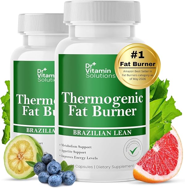 Thermogenic Fat Burner for Women and Men - Appetite Suppressant for Weight Loss - Includes Green Tea Extracts for Bloat Relief - Metabolism Booster - Pack of 2