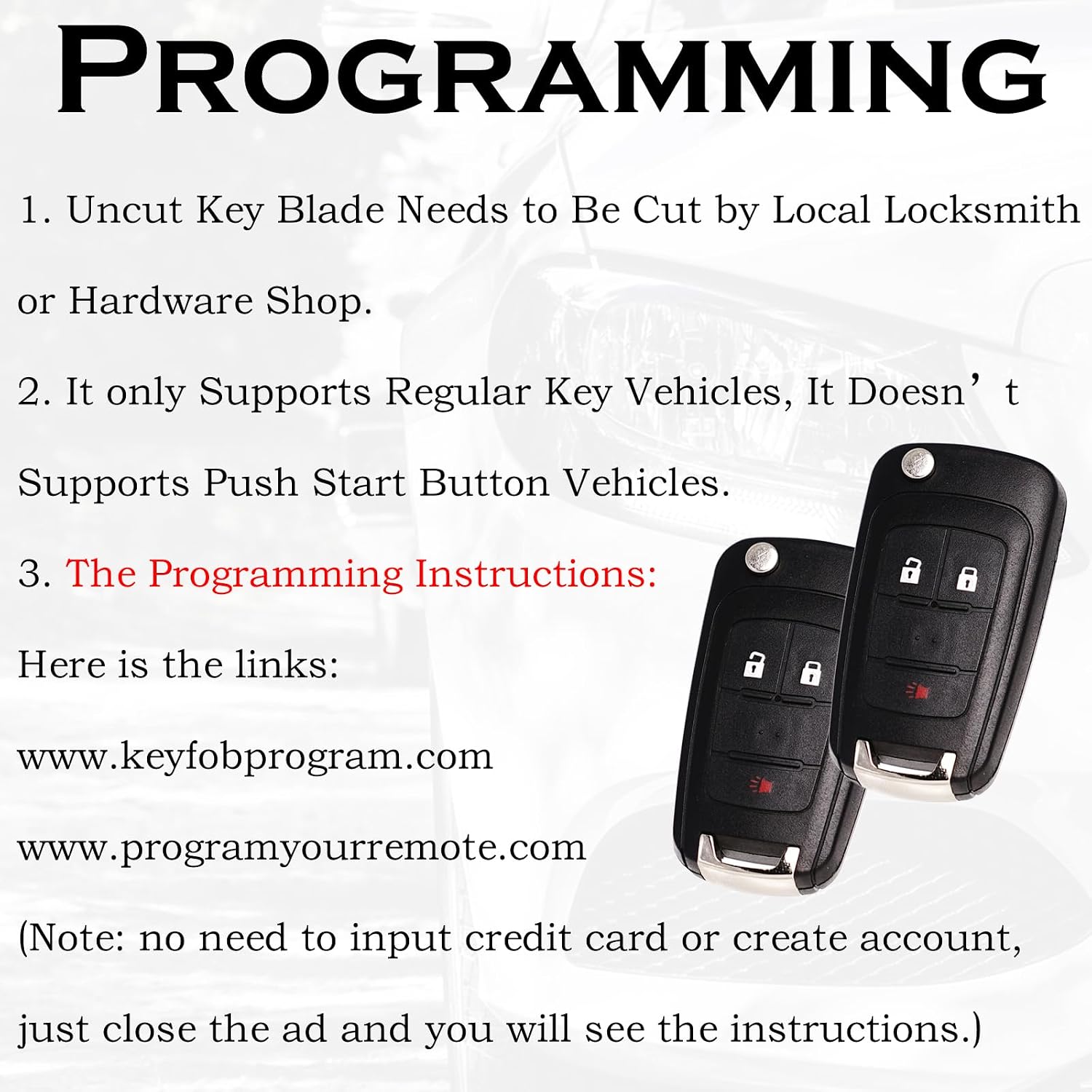 SUPALAND Remote Key Fob Replacement Fits for GMC Terrain 2010-2020 2021 Chevy Equinox 2010-2019 Sonic 2012-2017 Spark 2016-2017 Trax 2015-2018 Buick Encore 2014-2018 Keyless Entry Remote OHT01060512