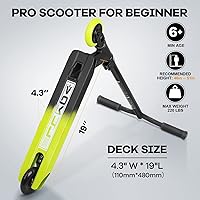 Vista 6 de VOKUL Complete Pro Scooter for Kids Boys Girls Teens Up 6 Years - Freestyle Tricks Pro Stunt Scooter (Green)