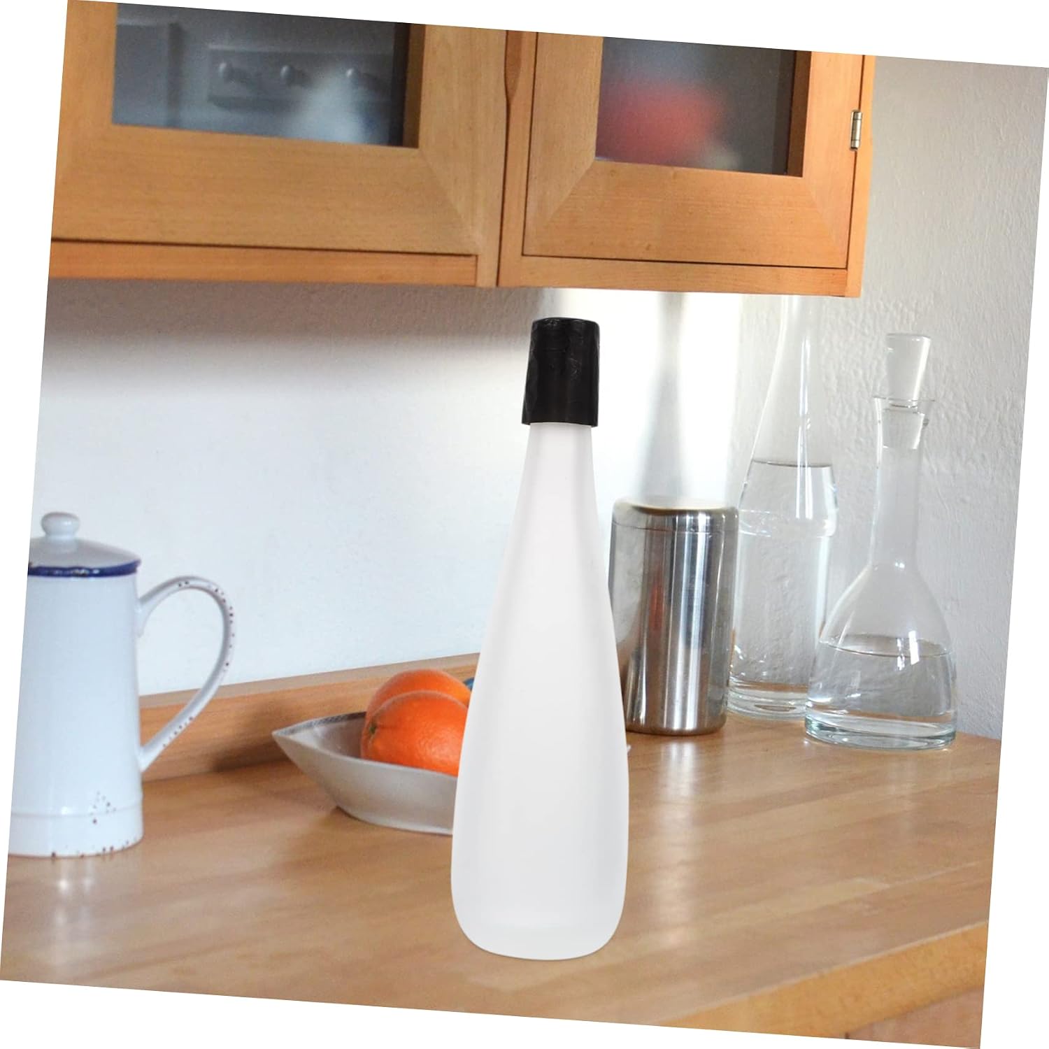 500ML Frosted Empty Wine Bottle Sealed Liquor Bottle for Fruit Wine Storage Glass Beverage Dispenser Airtight Lid for Home Bar or Parties
