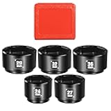 BLACKROBOT 5 Pieces 3/8” Drive Low Profile Oil Filter Socket Set, Metric Size 24mm, 27mm, 29mm, 32mm, 36mm, Chrome Vanadium Steel, 6 Point Design, Oil Filter Cap Remover and Installer Tool Set